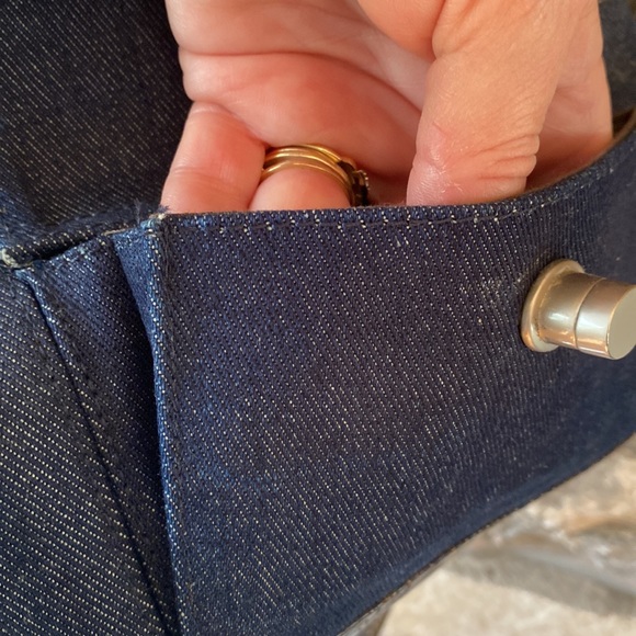 Nine West - Blue Denim and Brown Faux Leather Shoulder Bag - Picture 9 of 9